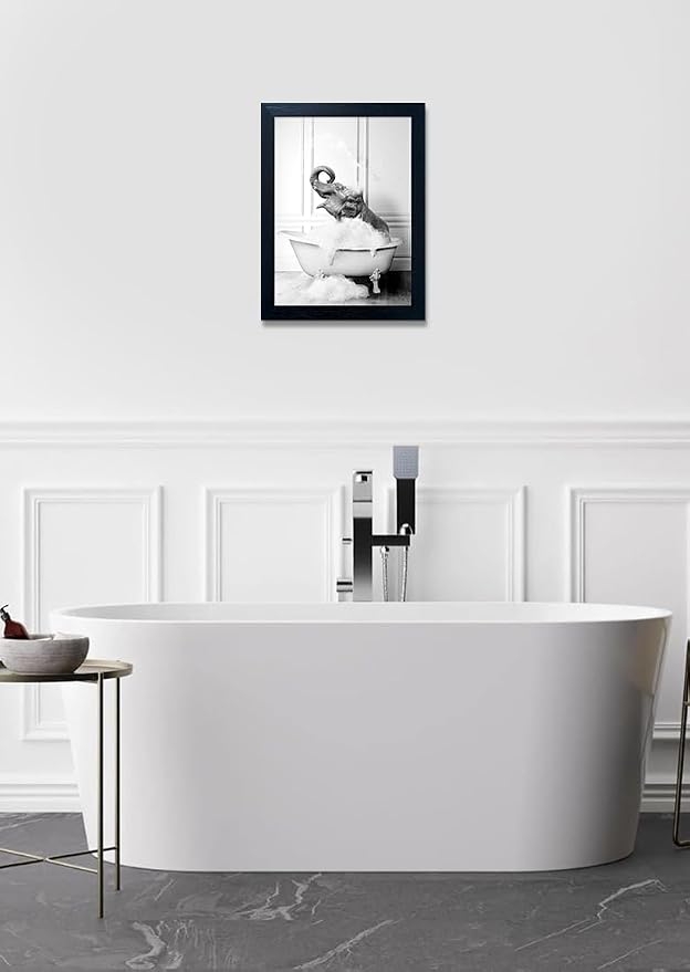 Framed Bathroom Decor Wall Art Elephant in Bathtub Pictures Wall Decor Funny - Image 6