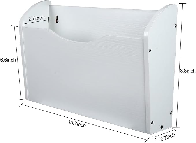 PAG Wall File Holder Wall Mounted Wood Hanging File Organizer - Image 4