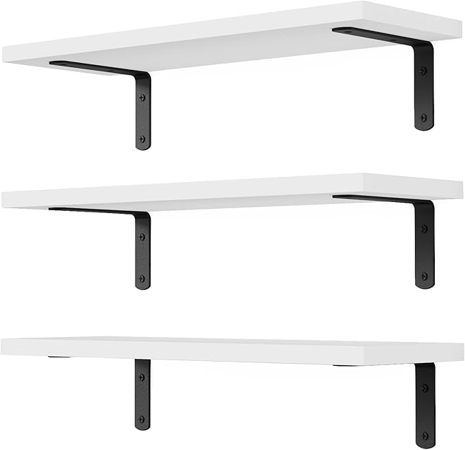 DOLLFIO Floating Shelves, 3 Sets Wall Wooden Shelves by DOLLFIO