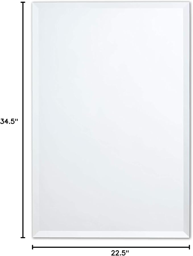 Better Bevel Frameless Rectangle Mirror, 22.5" x 34.5" Bathroom Wall Mirror - Image 10