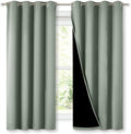 NICETOWN Greyish Green 100% Blackout Lined Curtains, 2 Thick Layers Completely by NICETOWN