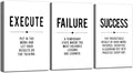 Framed Canvas Wall Art Success Quote, Office Wall Art, Positive Motivational by EPHANYART
