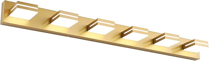 SineRise LED Modern Bathroom Vanity Light Fixtures, Matte Gold Modern Acrylic by SINERISELIGHTING