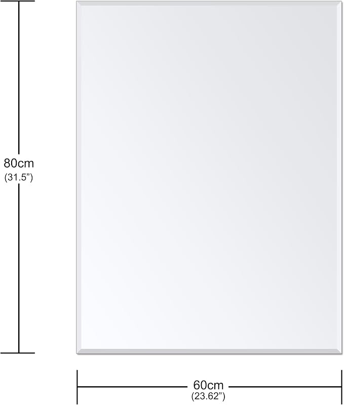 Frameless Bathroom Mirror for Wall, Rectangle Beveled Edge Mirror for Over Sink - Image 3