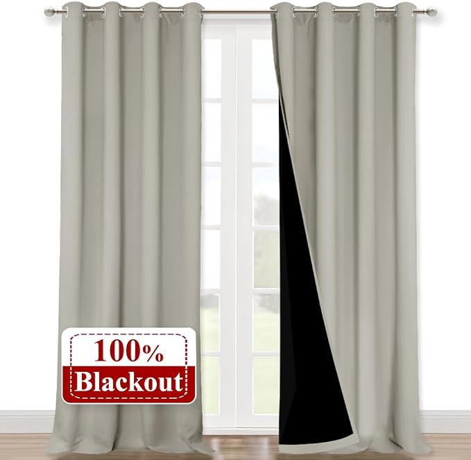 NICETOWN Natural 100% Blackout Curtains by NICETOWN