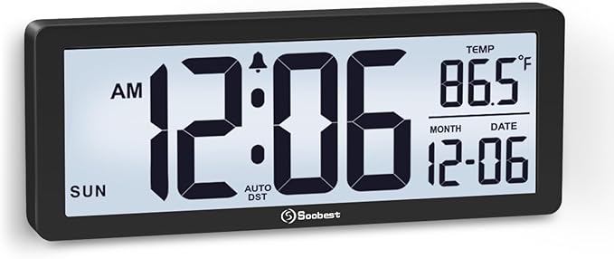 Soobest 8.5 Inch Digital Wall Clock Battery Operated by Soobest