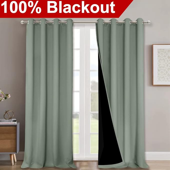 NICETOWN Full Shading Curtains 90 inches Long 2 Panels Set - Image 2
