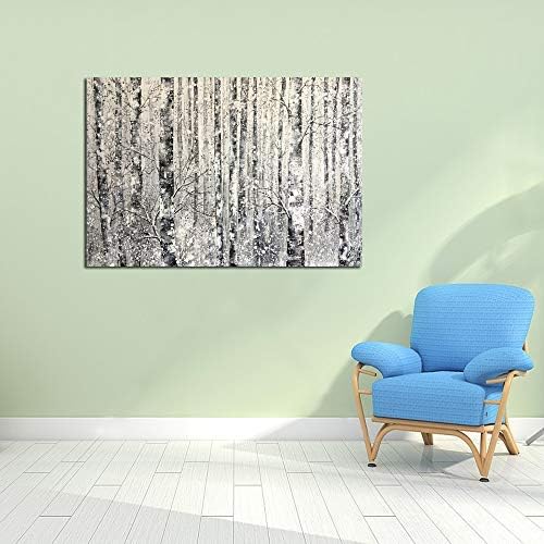 Yihui Arts - One Panel Canvas Wall Art Snowy White Forest Picture Art Print - Image 5