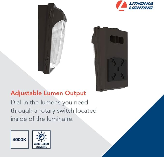 Lithonia Lighting 7.5" Mini LED Wall Pack Outdoor Light Fixture, Building Wall - Image 3