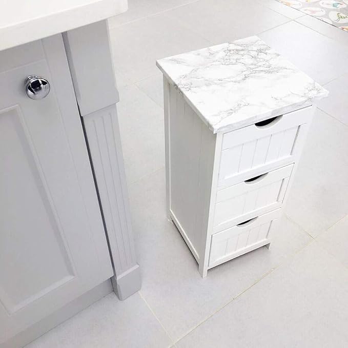 practicalWs Glossy Marble Contact Paper Granite White/Grey Kitchen Countertop - Image 3