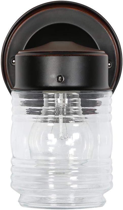 Design House Jelly Jar 1 Light Wall Light, Oil Rubbed Bronze, Outdoor Downlight - Image 2