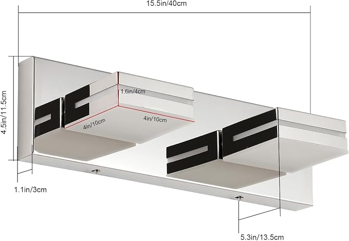 SineRise LED Modern Bathroom Vanity Light Fixtures, Chrome Modern Acrylic - Image 8
