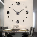 DIY 3D Wall Clock Large Frameless Watch Mirror Surface Wall Art Clock by LOZMOM