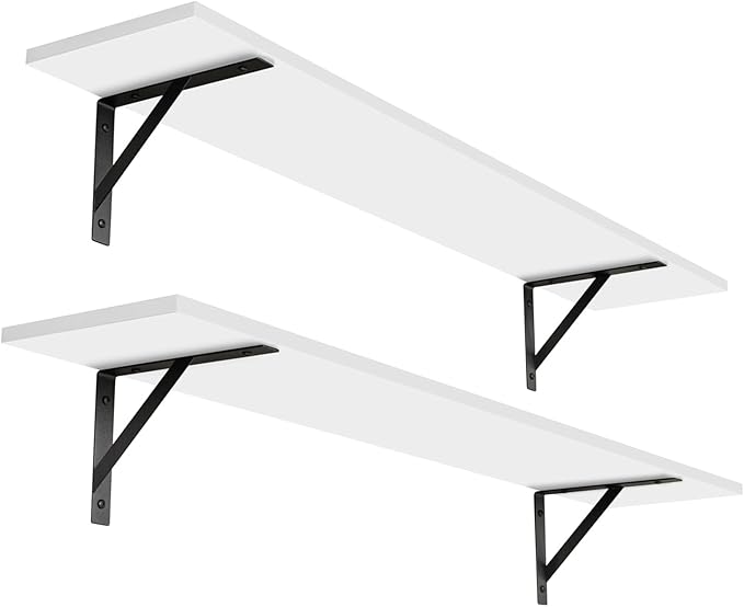 DINZI LVJ Long Wall Shelves, 39.4Inch Wall Mounted Shelves Set of 2, by DINZILVJ