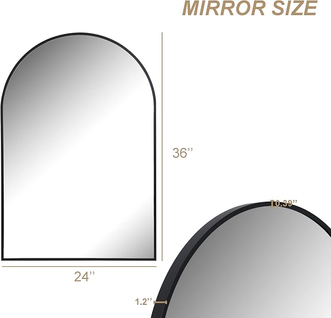Arched Bathroom Mirror for Wall, HD Glass Over Sink for Bathroom - Image 6