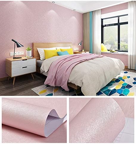 Cohoo Home Silk Pink Wallpaper Peel and Stick Contact Paper Pink Textured Silk - Image 2