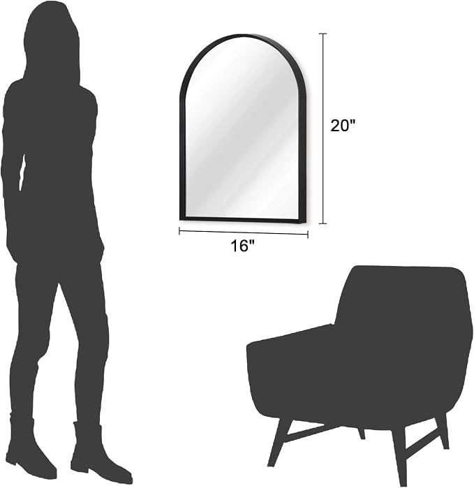 Arch Bathroom Mirror, Wall Mounted Mirror, Living Room 20"x16" - Image 7