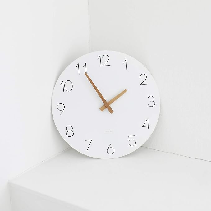 mooas Flatwood Wall Clock, Analog Wall Clock, Silent Non-Ticking 12 inch Modern - Image 2
