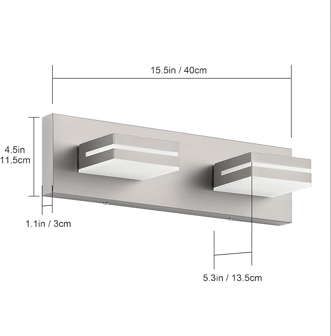 SineRise LED Modern Bathroom Vanity Light Fixtures, Brushed Nickel Modern - Image 6