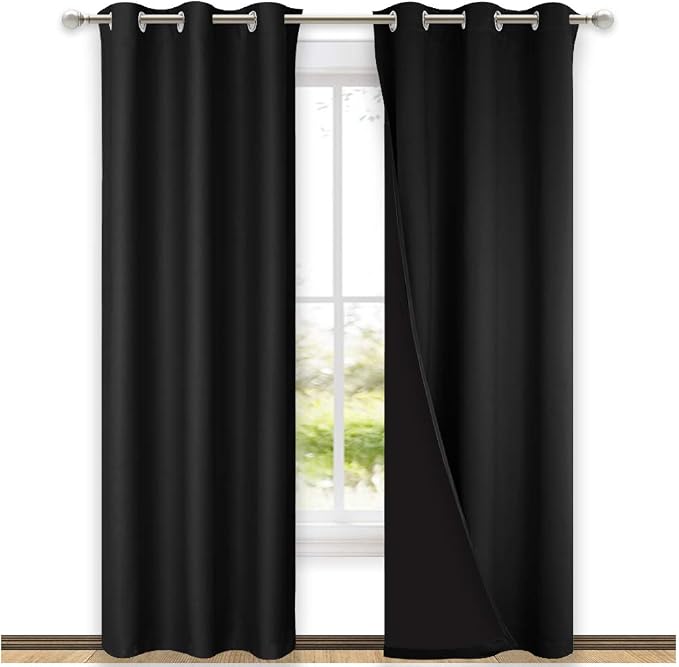 NICETOWN Room Warming Blackout Curtains 80 inches Long, Full Light Blocking by NICETOWN