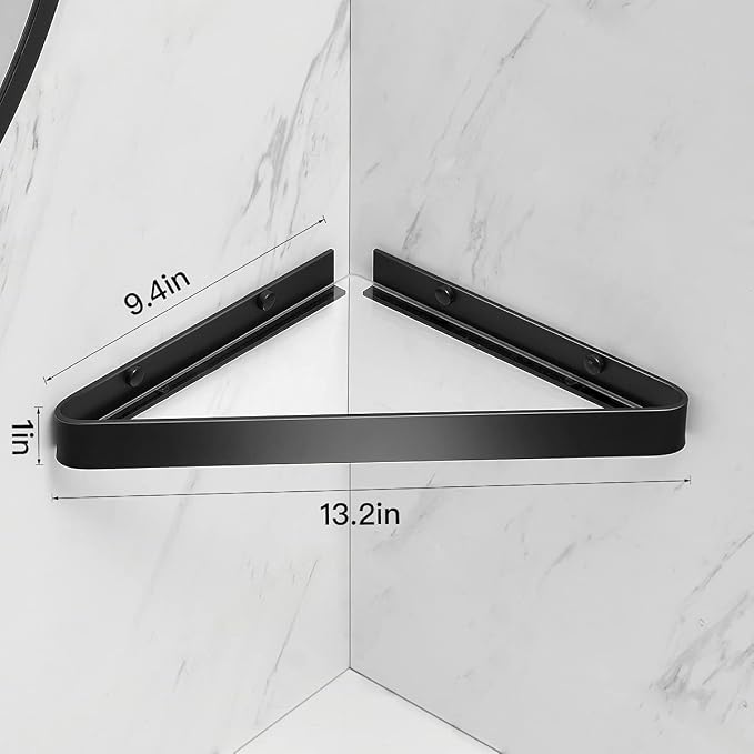 VOLPONE Bathroom Shelves Wall Mounted Glass Corner Shower Shelf - Image 2