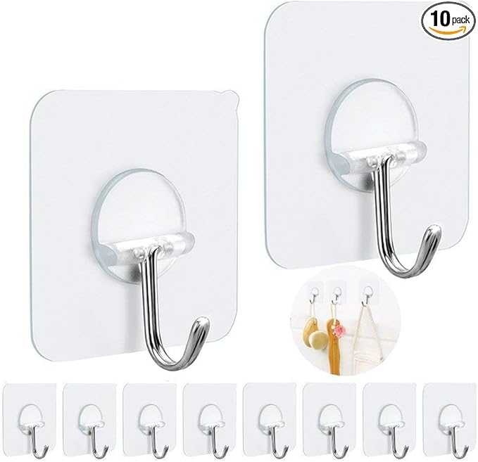 FOTYRIG Adhesive Hooks Heavy Duty, 15lb 180 Degree Rotating Wall Sticky Hooks by FOTYRIG