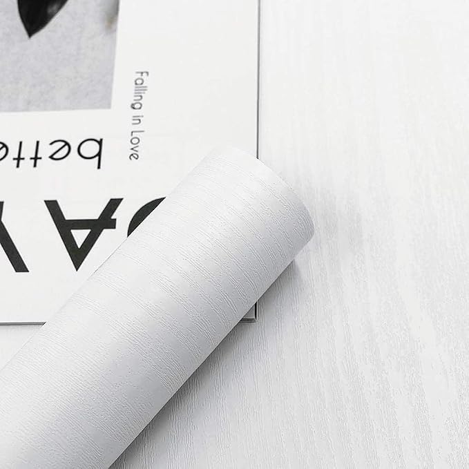 Abyssaly White Wood Contact Paper 11.8" X 394" Decorative Shiplap Self-Adhesive by Abyssaly
