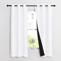 NICETOWN Pure White 100% Blackout Lined Curtains, 2 Thick Layers Narrow Wide by NICETOWN