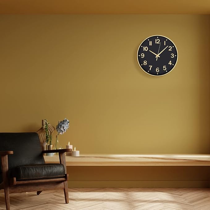HZDHCLH Black Wall Clocks Battery Operated, 12 inch Silent Non Ticking Modern - Image 5