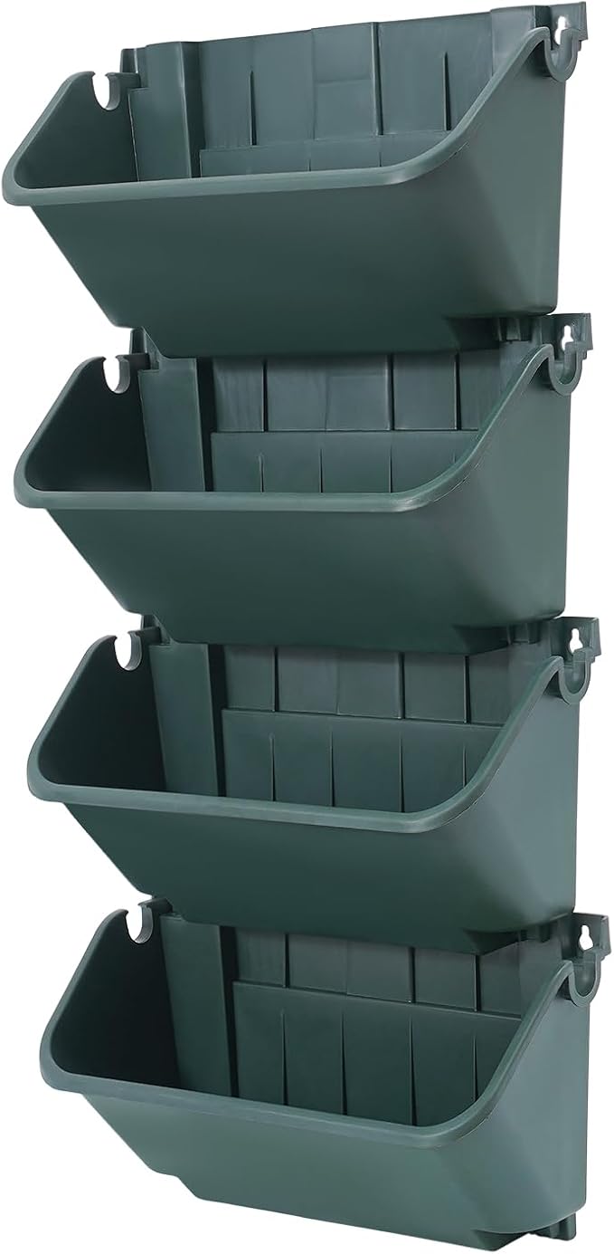 Vertical Wall Planter with 24 Plastic Pots, Wall-Mounted Garden Planter - Image 3