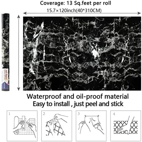 Arthome Black Marble Contact Paper, Peel and Stick Black Paper, Self Adhesive - Image 7