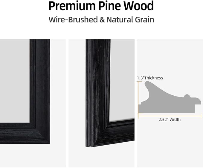 36" x 60" Rustic Wooden Framed Wall Mirror - Image 4