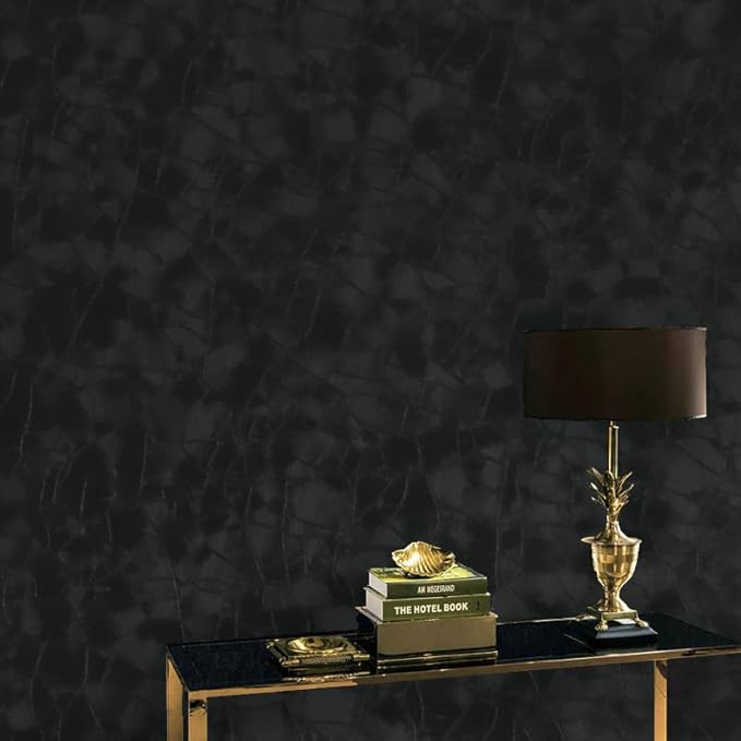 Yasinet Peel and Stick Wallpaper Black Removable Wallpaper Modern Black Contact by Yasinet