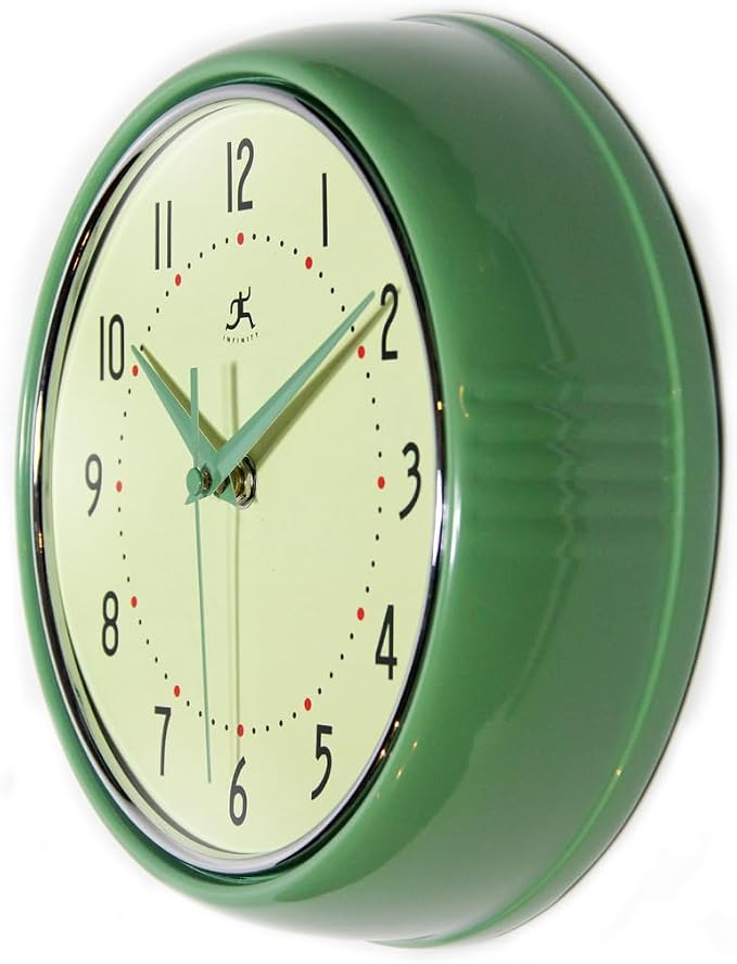 Infinity Instruments LTD. Retro 12 inch Silent Sweep Non-Ticking Mid Century - Image 3