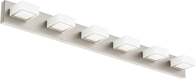 Ralbay Brushed Nickel Bathroom Vanity Lights 48inch Metal Acrylic LED Modern - Image 9