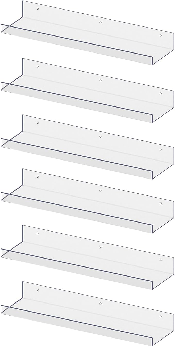 RLAVBL 6 Pack Acrylic Shelves, Living Room, Kitchen Storage by RLAVBL
