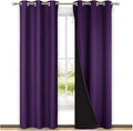 NICETOWN Royal Purple Full Shade Curtain Panels, Pair of Thermal Insulated & by NICETOWN