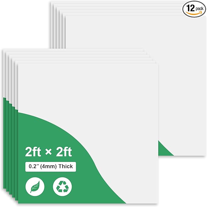 Smooth White Drop Ceiling Tile 2ft x 2ft, Ceiling Panel 24 x 24in – Waterproof by Gigrwiin