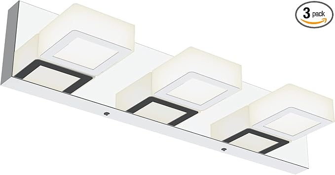 Ralbay Modern LED Bathroom Vanity Lights Chrome Stainless Steel Acrylic by RalbayLighting