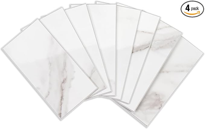 StyloVue 4 Pieces Peel and Stick Backsplash by StyloVue