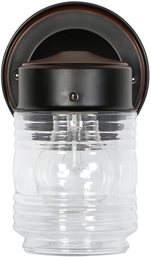 Design House Jelly Jar 1 Light Wall Light, Oil Rubbed Bronze, Outdoor Downlight - Image 9