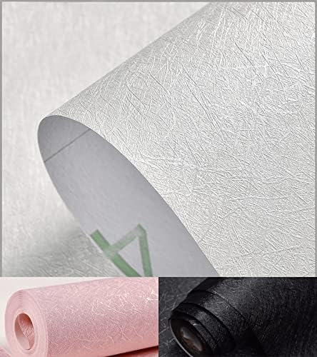Cohoo Home Silk White Wallpaper Peel and Stick Contact Paper White Textured by CohooHome