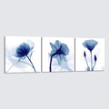 Wieco Art Blue Flowers 3 Panels Canvas Print Wall Art Modern Pictures Artwork by WiecoArt