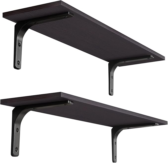 DINZI LVJ Long Wall Shelves, 31.5 Inch Wall Mounted Shelves Set of 2, by DINZILVJ