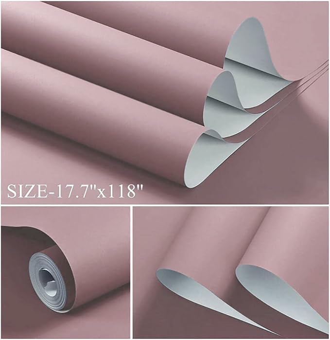 Dimoon 236''x17.7'' Pink Peel and Stick Wallpaper Contact Paper Modern Self - Image 2