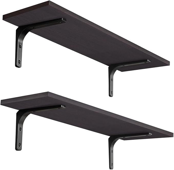 DINZI LVJ Long Wall Shelves, 23.6 Inch Wall Mounted Shelves Set of 2, by DINZILVJ