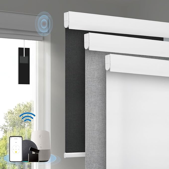 Motorized Blinds with Remote, Cordless Smart Blinds with Valance Cover by Enjoyyoursmartlife