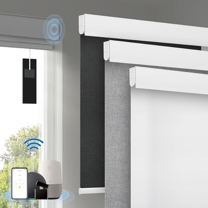 Motorized Blinds with Remote, Cordless Smart Blinds with Valance Cover by Enjoyyoursmartlife