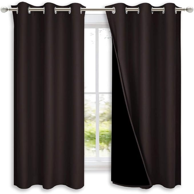 NICETOWN 100% Blackout Curtains 45 inches Long, 1 Pair, 42 inches Width Each by NICETOWN