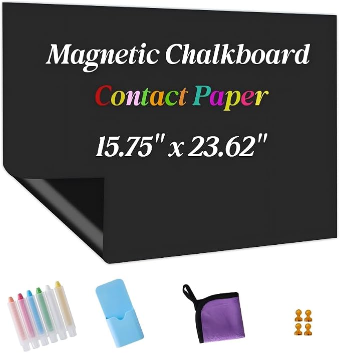 Magnetic Chalkboard Contact Paper Adhesive 15.75" x 23.62", Magnetic Chalkboards by Unknown